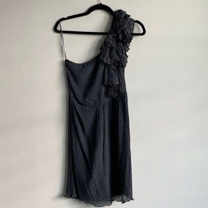 REBECCA TAYLOR Grey Single-Shoulder Dress